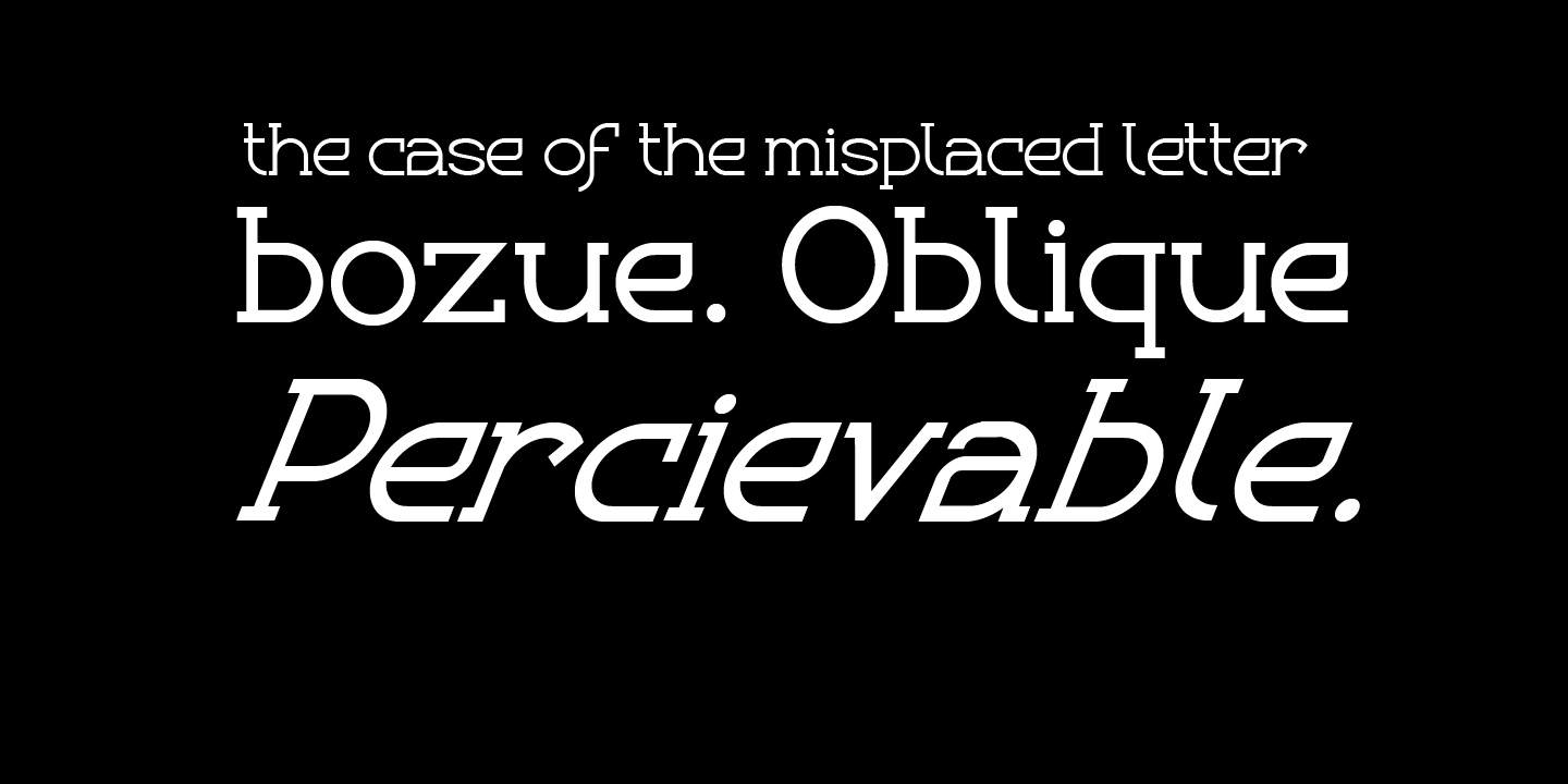 Ejemplo de fuente Bozue Semibold Oblique